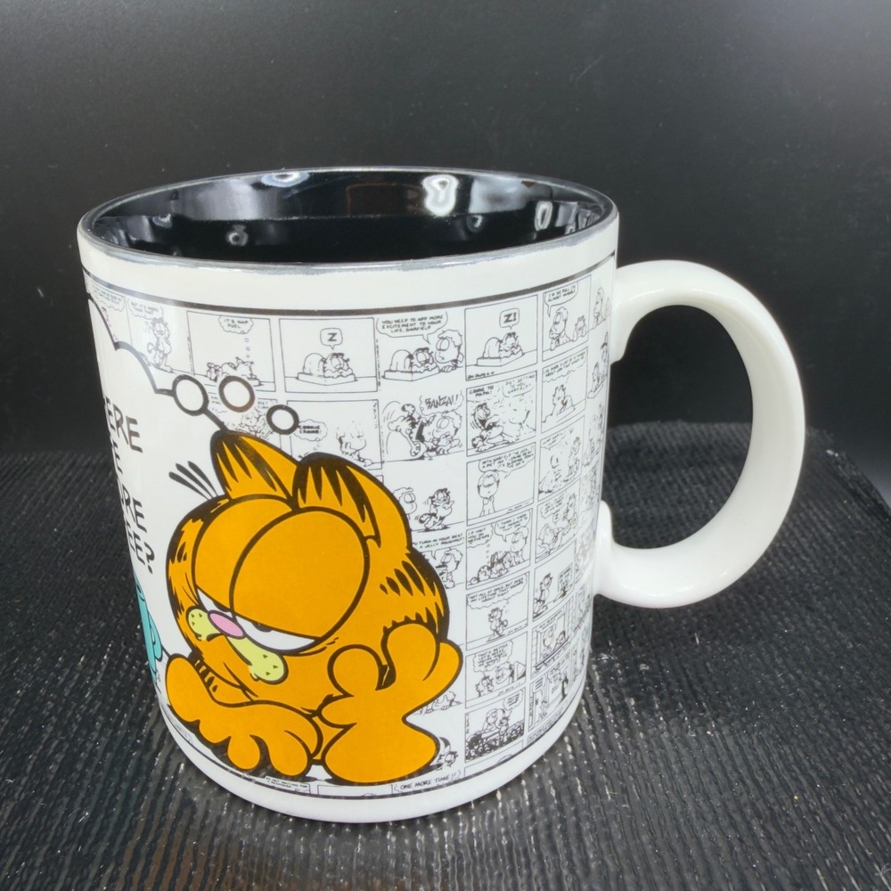 Vintage 1992 Garfield Enesco Coffee Mug Is There Life Before Coffee Comic‎ Strip
